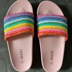 Brand new, never worn Anna rainbow sandals.